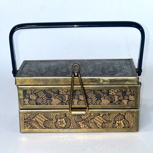 Vintage Metal Purse with Lace